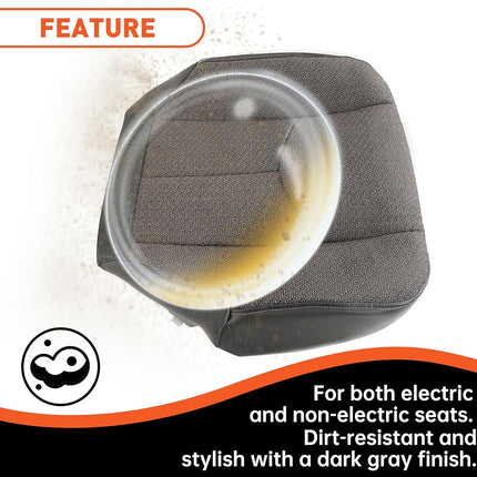 Housse de siège de voiture ECOTRIC, housse de siège inférieur côté conducteur compatible avec Chevy Silverado 2003-2007, housse de siège inférieur côté conducteur gauche gris foncé