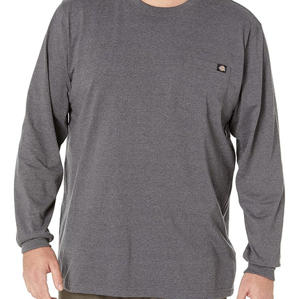 Dickies Big and Tall Men's Long Sleeve Heavyweight Crew Neck, Charcoal Gray Heather, Small
