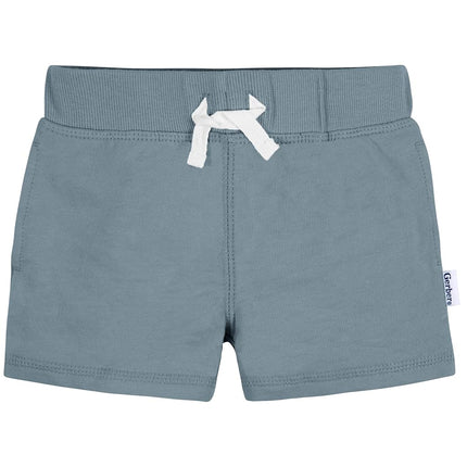 Gerber Baby - Pantalones Cortos de Punto sin Cierre para Bebé Niño, Paquete de 3, Verde, 4T