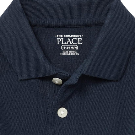 The Children's Place Baby Boys Toddler Long Sleeve Pique Polo, 2 Pack, Nautico 2 Pack, 9-12 Months