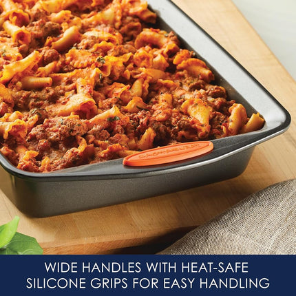 Rachael Ray Oven Lovin' Rectangle Nonstick Bakeware 9-Inch-by-13-Inch Cake Pan, Orange