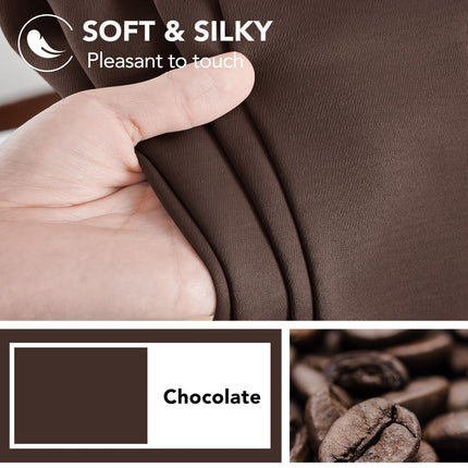 Deconovo Room Darkening Blackout Curtains - (Chocolate Color), Back Tab and Rod Pocket Curtains, 52W x 95L Inch, Thermal Insulated Blackout Curtains for Office, 2 Panels
