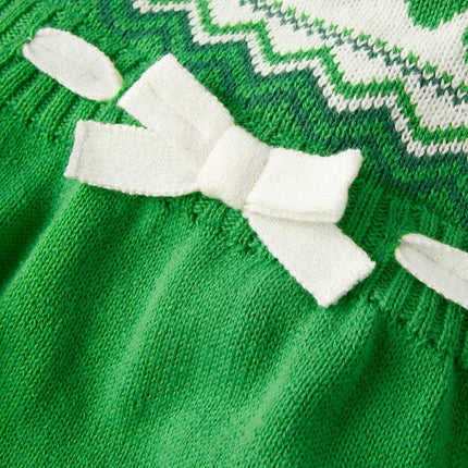 Gymboree Girls' and Toddler Short Sleeve Sweater Dress, Shamrock, 12-18 Months