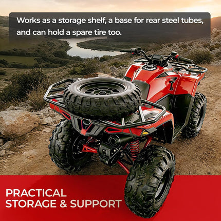 ALMULOO Parrilla trasera para cuatrimoto compatible con Can-Am Renegade 2007-2023 Todos los modelos Parrilla de acero Negro electroforesis