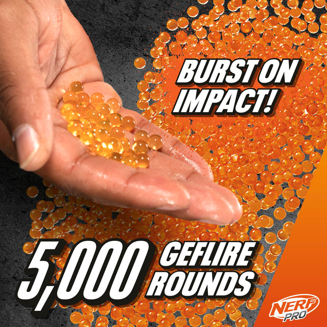 Nerf Pro Gelfire Ghost Pistolet Blaster à Verrou, Canon Boost Amovible, 5000 Billes de Gel, Chargeur Intégré de 100 Billes, Lunettes, 14 Ans et Plus