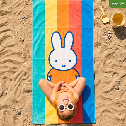 Miffy Kids Cotton Beach Towel, 58 x 28 Inch, Soft & Absorbent Pool, Bath & Beach Towel (Officially Licensed Product) by Franco