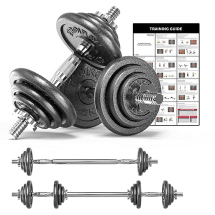 PROIRON 20kg Cast Iron Adjustable Dumbbell Set Han