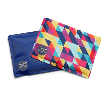 Cool Coolers by Fit & Fresh 2 Pack Soft Ice, Flexible Stretch Nylon Reusable Ice Packs for Lunch Boxes & Coolers, Prism & Cobalt