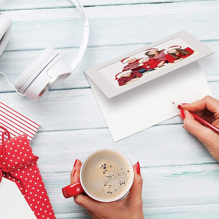 Better Office Products Photo Frame Note Cards for 4" x 6" Photos, 50 Pack, Photo Inserts with Envelopes (White, 50 Pack)