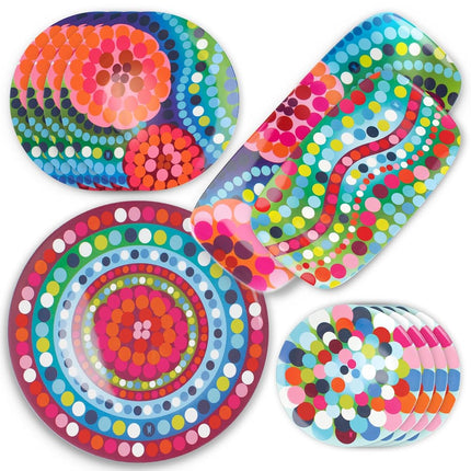 French Bull 9" Melamine Dinnerware Colorful Salad, Side Plate - Bindi