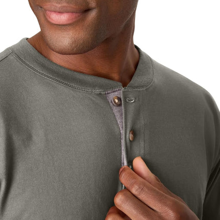 Hanes Men's T-Shirts, Men's BeefyT Henley Shirts, Men's Cotton Long Sleeve Shirts, Pebblestone Crossdye, 3XL