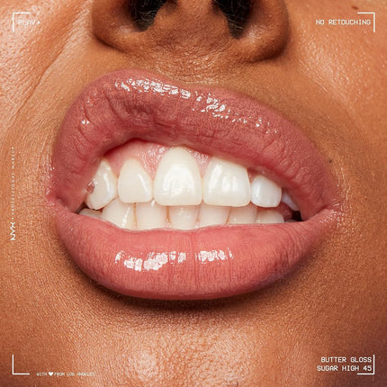 NYX PROFESSIONAL MAKEUP Butter Gloss Brown Sugar, Non-Sticky Lip Gloss - Sugar High (Peachy Light Nude)
