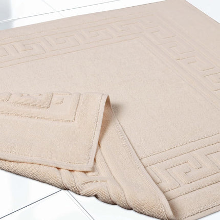 Tapis de bain Superior MAT IV, 100 % coton peigné de première qualité à fibres longues, lot de 2 tapis de bain, couleur ivoire