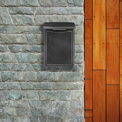 ARCHITECTURAL MAILBOXES 2681P Marina Wall Mount Mailbox, Pewter, S