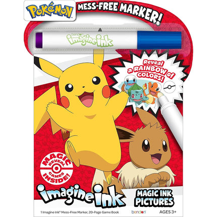 Pokemon 20 Page Imagine Ink Coloring Book Pad, Mess Free Marker Bendon 54126