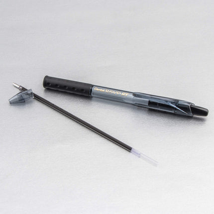 Bolígrafo retráctil RSVP RT COLORS, línea mediana, cuerpo negro, tinta negra, caja de 12 (BK93CRA-A)