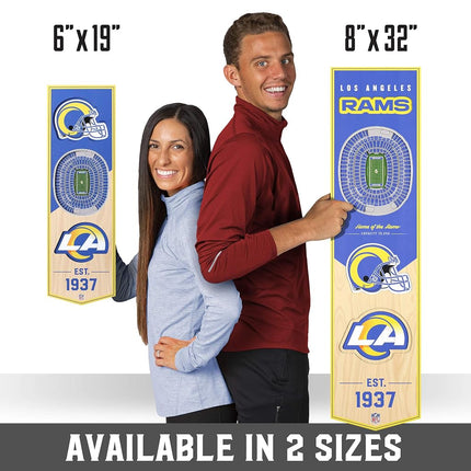YouTheFan NFL Los Angeles Rams Bandera 3D de Estadio 8x32 - SoFi Stadium