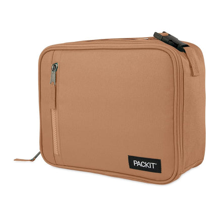 PackIt Freezable Classic Lunch Box, Almond, Built with ECOFREEZE Technology, Collapsible, Reusable, Zip Closure with Zip Front Pocket and Buckle Handle, Designed for Fresh Lunch On The Go