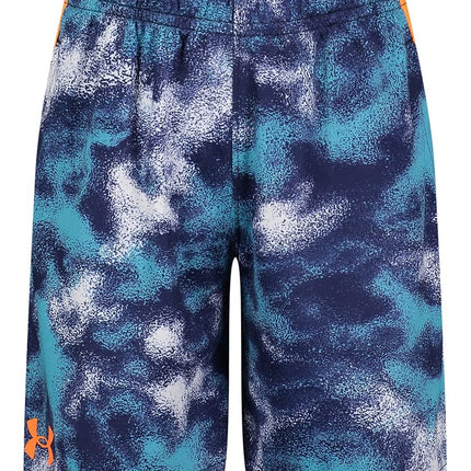 Under Armour Boys' Printed Boost Short, Elastic Waistband, Gray Mist, 8