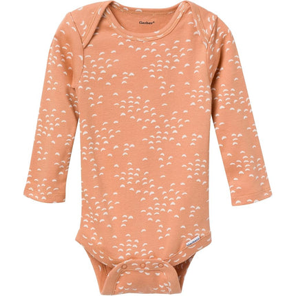 Gerber Unisex Baby Multi-pack Onesies Bodysuits (Short and Long Sleeve), Tan Little Apples, 0-3 Months