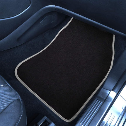 FH Group - F14503-GRAY F14503 Gray Color-Trimmed Liners Non-Slip Car Floor Mats with Rubber Heel Pad – Full Set