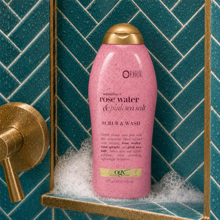 OGX Pink sea salt & rosewater gentle soothing body scrub, 19.5 Ounce