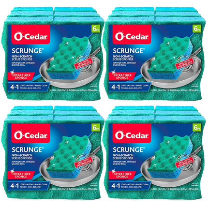 O-Cedar Multi-Use Scrunge Scrubber Sponge (Pack of 24)