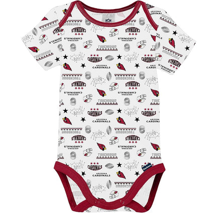 NFL Oakland Raiders Boys 20183 Pack Short Sleeve Variety Bodysuit, Black, 6-12 Months