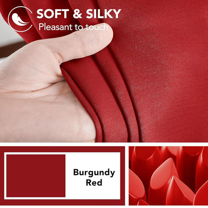 Deconovo Blackout Curtains Back Tab and Rod Pocket, 52x45 Inch, True Red, Thermal Insulated Room Darkening Red Curtains for Kitchen Window
