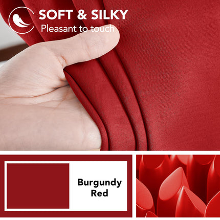 Deconovo Blackout Curtains Back Tab and Rod Pocket, 52x45 Inch, True Red, Thermal Insulated Room Darkening Red Curtains for Kitchen Window