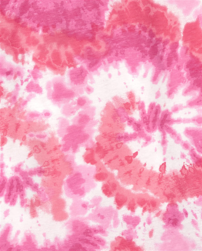 T-shirts superposables basiques imprimés pour filles The Children's Place, Tie-dye néon rose, Très grand