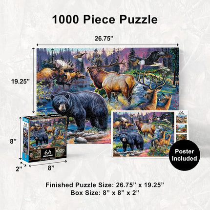 MasterPieces Rompecabezas de 1000 Piezas para Adultos - Tema de Ciervos Salvajes - 19.25"x26.75" - Ecológico, Acabado Mate, Edades 14+