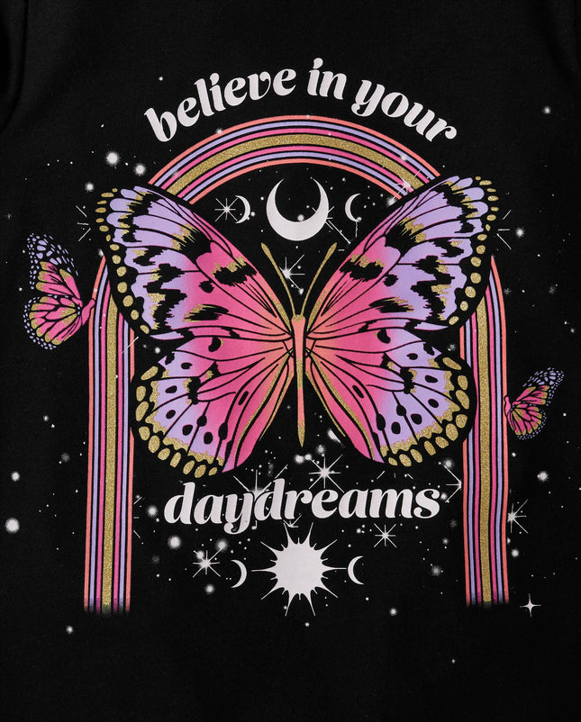 The Children's Place Girls' Kindness, Love, Equality Short Sleeve Graphic T-Shirts, Multipacks, Ombre Owl/Kindness/Butterfly 3-Pack, X-Small