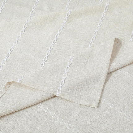 Chassic 60 x 104 inches Farmhouse Style Linen tablecloths, Wrinkle Resistant Washable Dining Room Table Cloths for 6 Foot Rectangle Tables - Ivory