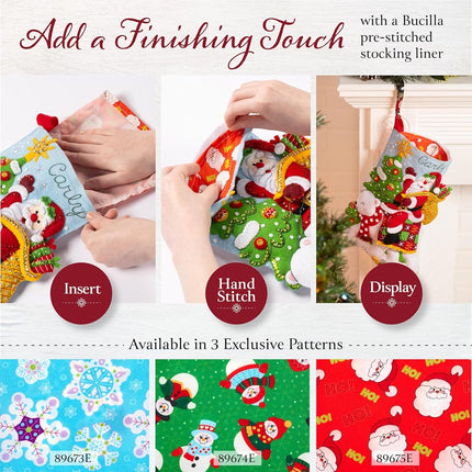 Bucilla Felt Stocking Applique Kit 18" Long-Penguins at Play
