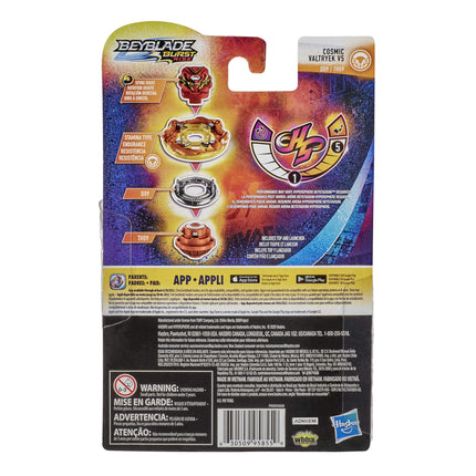 Beyblade Burst Rise Hypersphere Cosmic Valtryek V5 Starter Pack - Trompo de Batalla Tipo Resistencia y Lanzador, Juguetes para Edades de 8 Años en Adelante