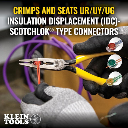 Klein Tools Vdv026-049 Connector Crimping Long-Nose Pliers