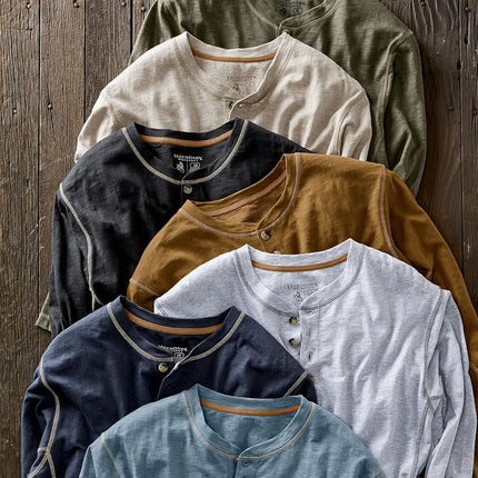 Legendary Whitetails Men's Maverick Slub Henley Shirt, Barnwood, 5X-Large Big
