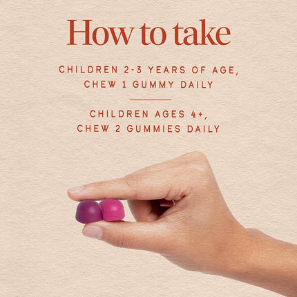 Nature’s Way Kids Growing Bones & Muscles, Calcium & Vitamin D, Ages 4+ Wildberry Flavor, 60 Gummies