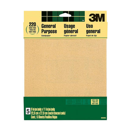 3M 9000NA-20-CC Sandpaper Aluminum Obyide, 9-Inch by 11-Inch, Very Fine