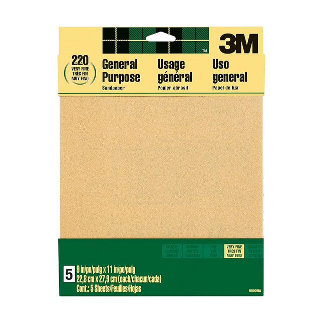 3M 9000NA-20-CC Sandpaper Aluminum Obyide, 9-Inch by 11-Inch, Very Fine