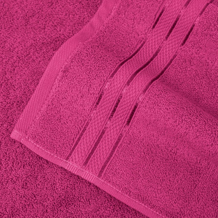 Elegant Comfort Three Line Popcorn Towel Set for Bathroom 16 x 28 inches, Premium Hotel Quality 4-Pack Hand Towels, 100% Turkish Cotton, Soft and Durable, Quick Dry and Highly Absorbent, Hot Pink