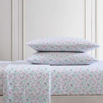Betsey Johnson - Queen Sheets, Fade & Wrinkle Resistant Bedding Set with Matching Sham(s), Soft & Lightweight Bedding Essentials (Butterfly Rainbow Purple, Queen)