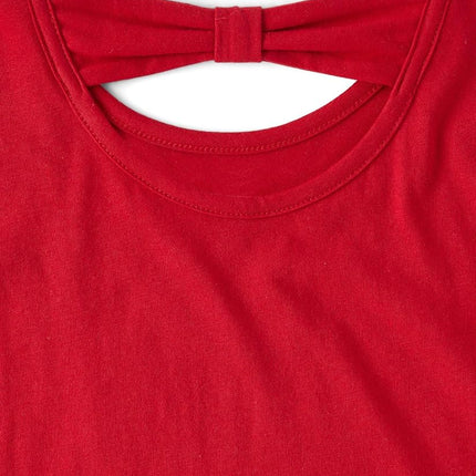 The Children's Place Girls' Long Sleeve Graphic Top with Back Detail, Red Cupcake, Small