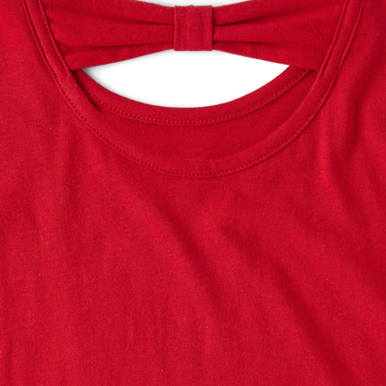 The Children's Place Girls' Long Sleeve Graphic Top with Back Detail, Red Cupcake, Small