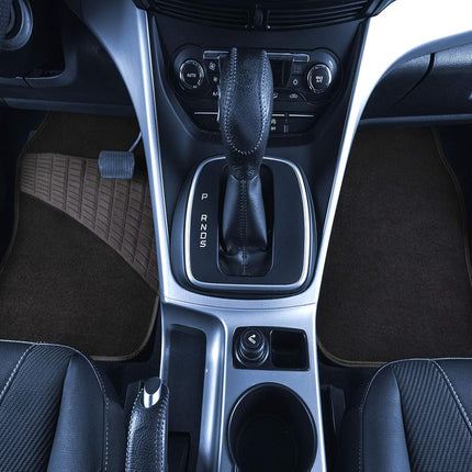 FH Group F14503 BLACK Color-Trimmed Liners Non-Slip Car Floor Mats with Rubber Heel Pad – Full Set
