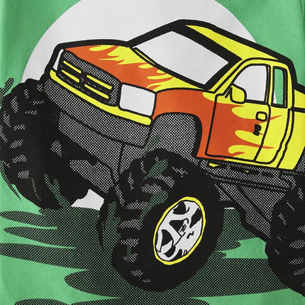 The Children's Place Boys' and Toddler 3-Pack Short Sleeve Graphic T-Shirt, Construction Vehicle/Moster Truck/Racecars, 5T