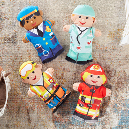 Melissa & Doug Títeres de mano Jolly Helpers | Títeres y Teatros | Peluche | 2+ | Regalo para niño o niña