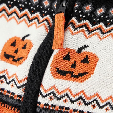 Gymboree – Chandail à capuchon à glissière à manches longues Spooky Fairisle pour garçons et bambins, 12