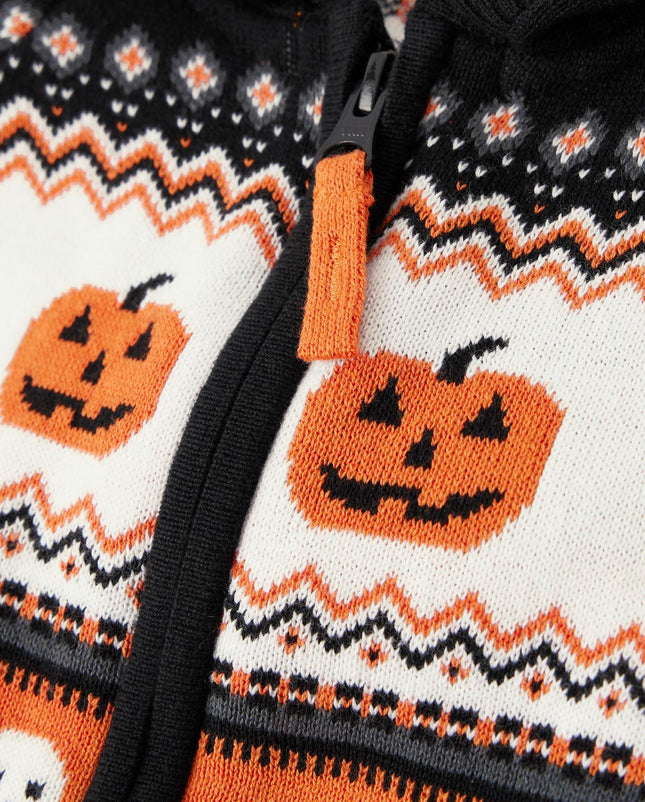 Gymboree – Chandail à capuchon à glissière à manches longues Spooky Fairisle pour garçons et bambins, 12